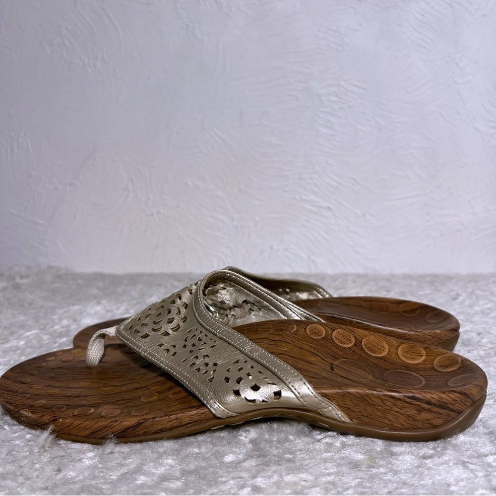 Orthaheel Womens  Slide Sandals  Metallic Gold Size 10 Orthotic